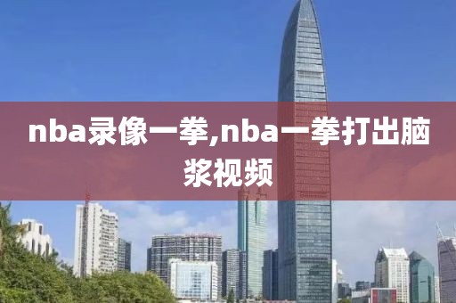 nba录像一拳,nba一拳打出脑浆视频-第1张图片-雷速体育