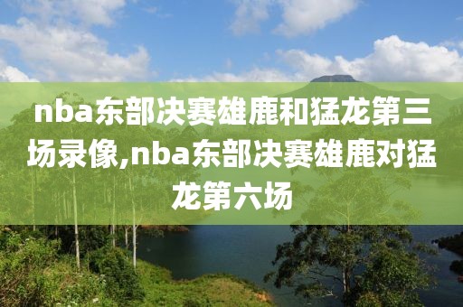 nba东部决赛雄鹿和猛龙第三场录像,nba东部决赛雄鹿对猛龙第六场-第1张图片-雷速体育