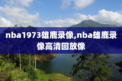 nba1973雄鹿录像,nba雄鹿录像高清回放像-第1张图片-雷速体育