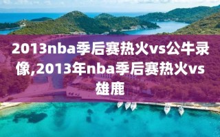 2013nba季后赛热火vs公牛录像,2013年nba季后赛热火vs雄鹿