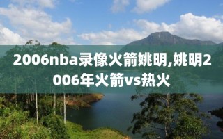2006nba录像火箭姚明,姚明2006年火箭vs热火