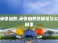 录像回放,录像回放花屏是怎么回事