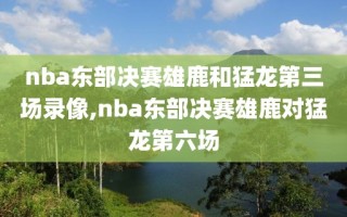nba东部决赛雄鹿和猛龙第三场录像,nba东部决赛雄鹿对猛龙第六场