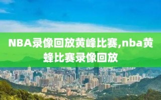 NBA录像回放黄峰比赛,nba黄蜂比赛录像回放