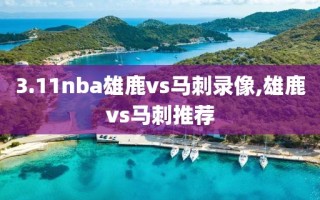 3.11nba雄鹿vs马刺录像,雄鹿vs马刺推荐